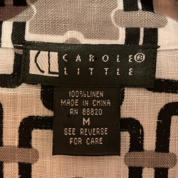 Carole Little Linen Blouse w/Buckle Embellishment - Picture 13 of 14